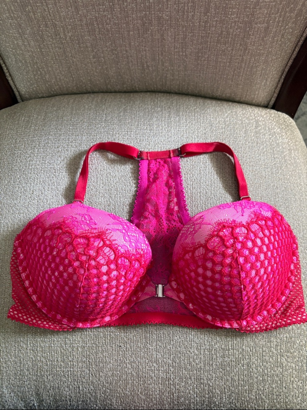Victoria's Secret Hot Pink Lace Push-Up Bra